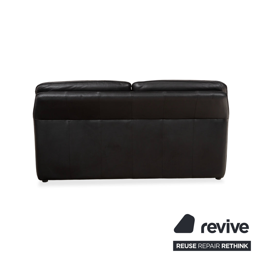 Laauser Atlanta Leder Zweisitzer Schwarz Sofa Couch