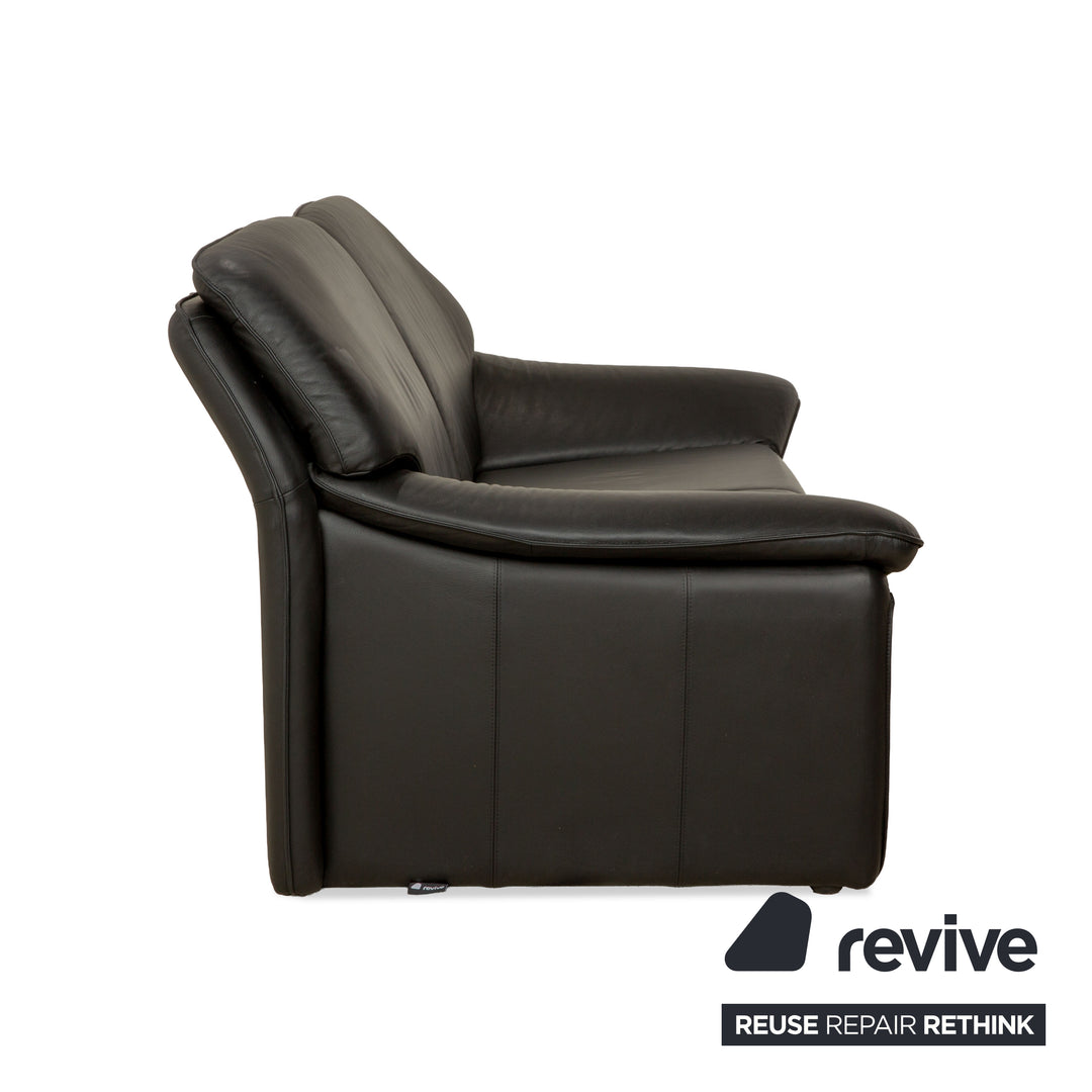 Laauser Atlanta Leder Zweisitzer Schwarz Sofa Couch