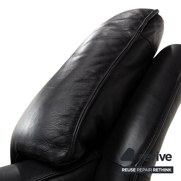 Laauser Atlanta Leder Zweisitzer Schwarz Sofa Couch