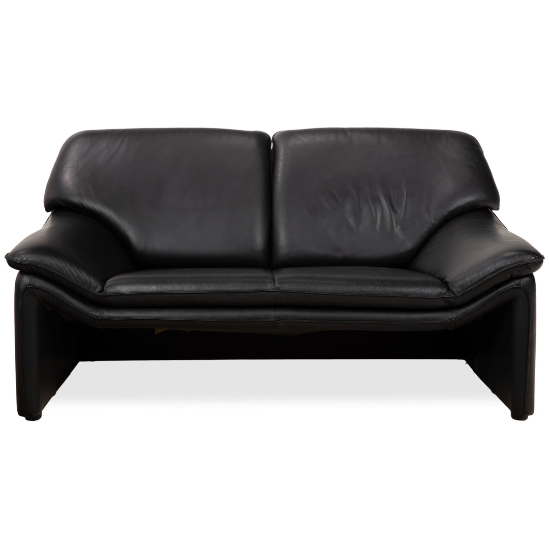 Laauser Atlanta Leder Zweisitzer Schwarz Sofa Couch