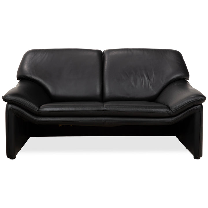 Laauser Atlanta Leder Zweisitzer Schwarz Sofa Couch