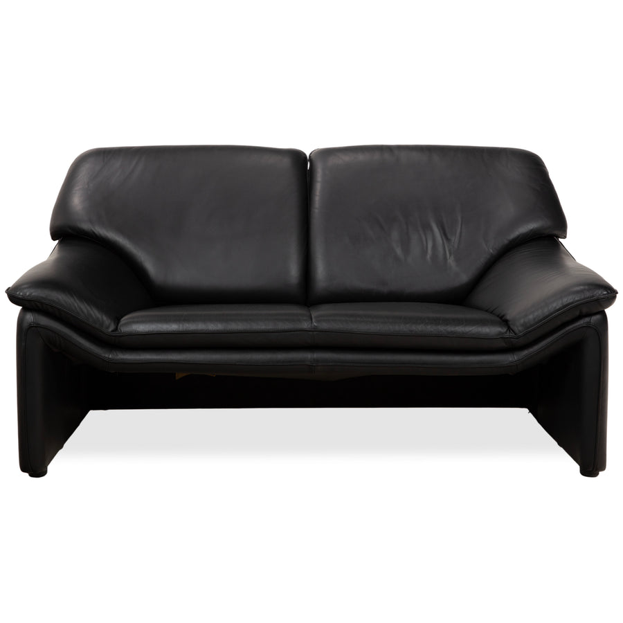 Laauser Atlanta Leder Zweisitzer Schwarz Sofa Couch