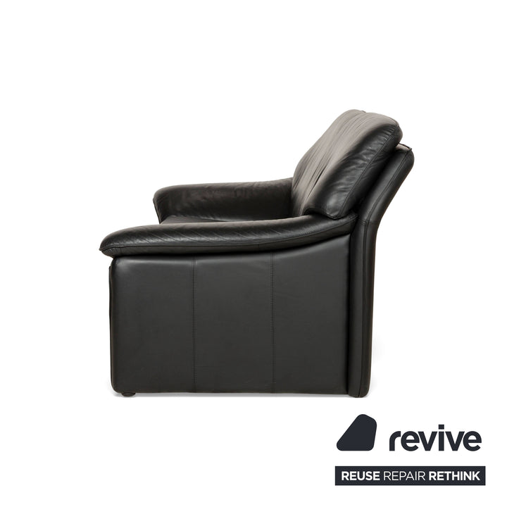 Laauser Atlanta Leder Zweisitzer Schwarz Sofa Couch