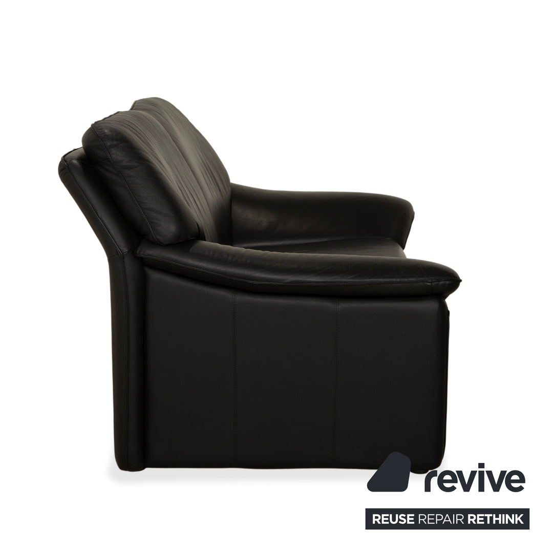 Laauser Atlanta Leder Zweisitzer Schwarz Sofa Couch
