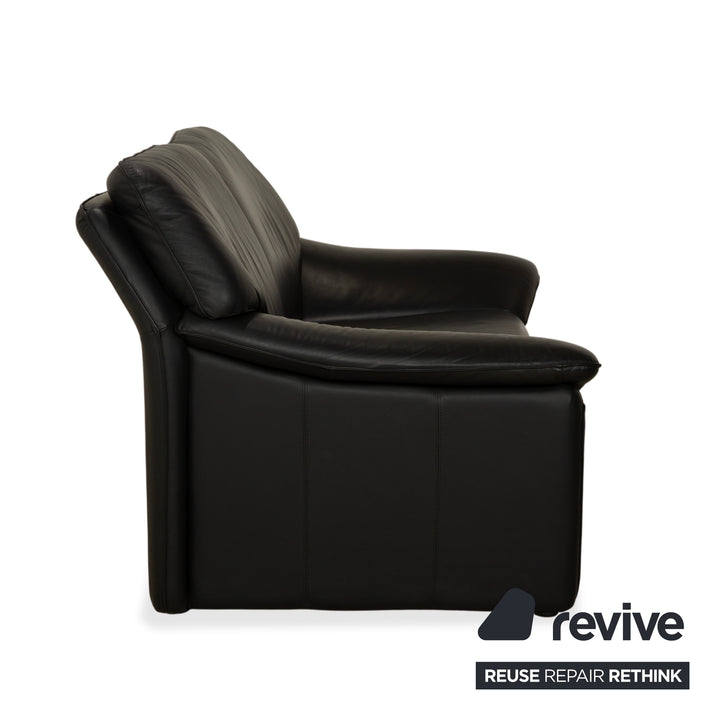 Laauser Atlanta Leder Zweisitzer Schwarz Sofa Couch