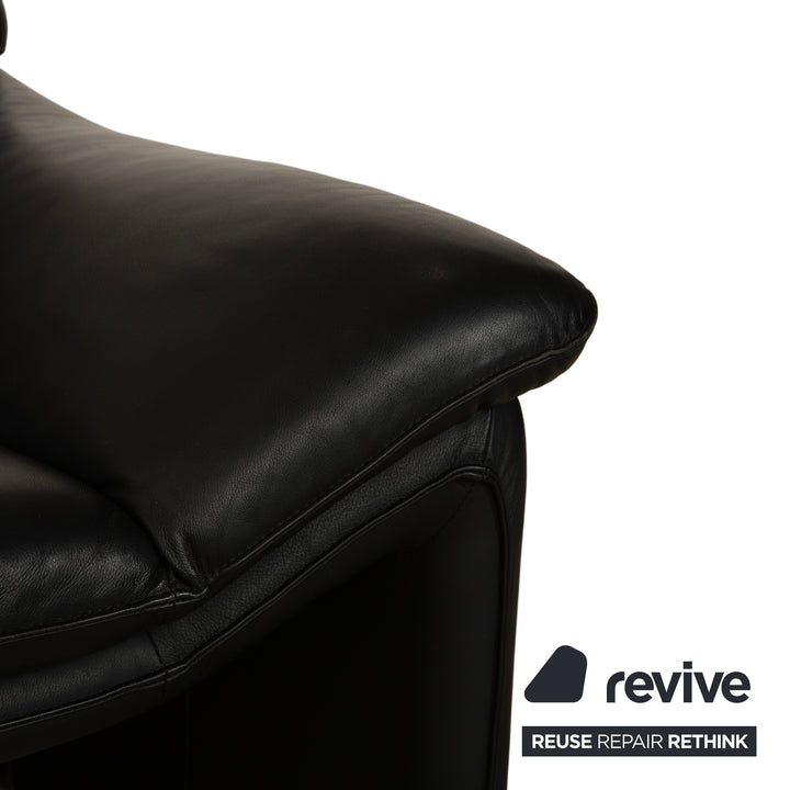 Laauser Atlanta Leder Zweisitzer Schwarz Sofa Couch