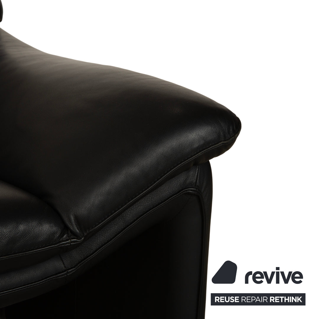 Laauser Atlanta Leder Zweisitzer Schwarz Sofa Couch