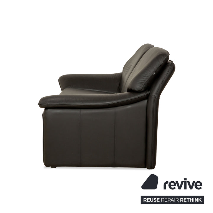 Laauser Atlanta Leder Zweisitzer Schwarz Sofa Couch