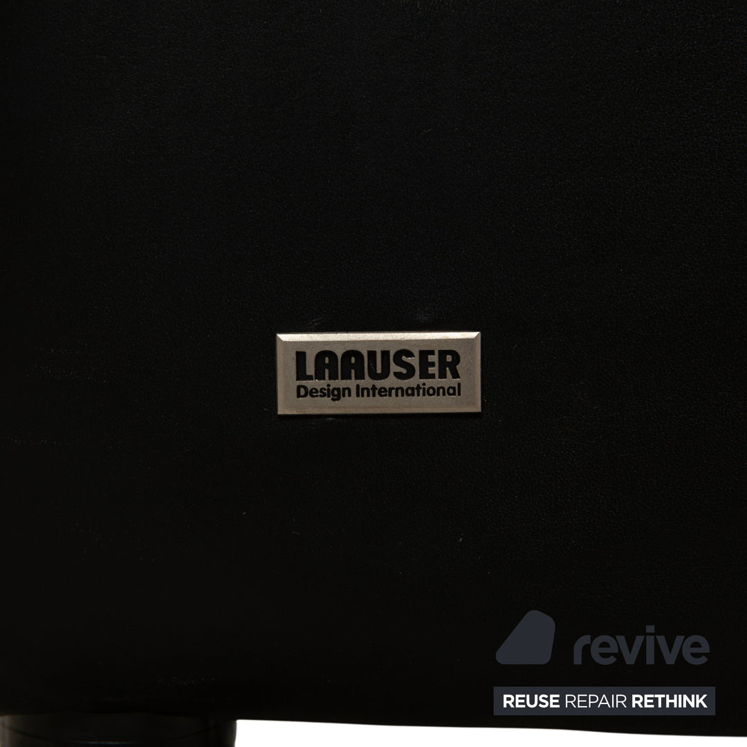 Laauser Atlanta Leder Zweisitzer Schwarz Sofa Couch