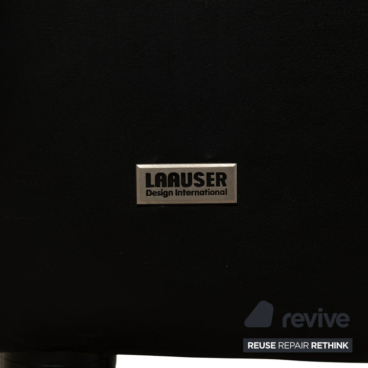 Laauser Atlanta Leder Zweisitzer Schwarz Sofa Couch