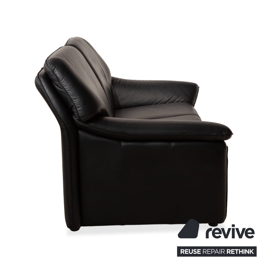 Laauser Atlanta Leder Zweisitzer Schwarz Sofa Couch