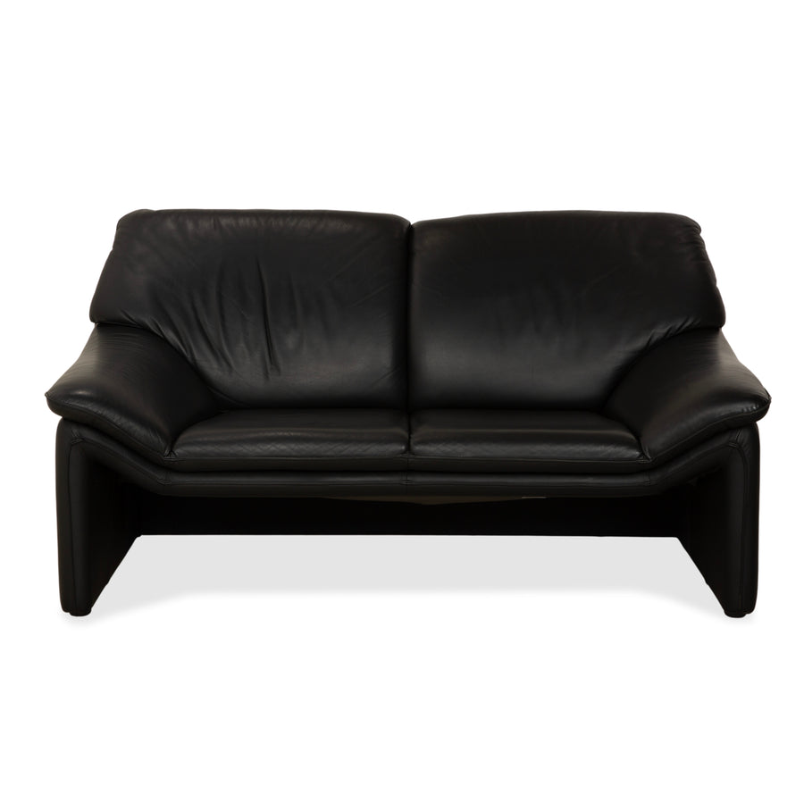 Laauser Atlanta Leder Zweisitzer Schwarz Sofa Couch
