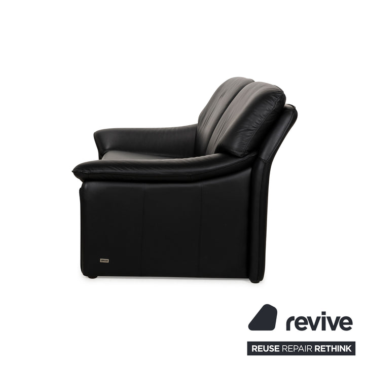 Laauser Atlanta Leather Two Seater Black Sofa Couch