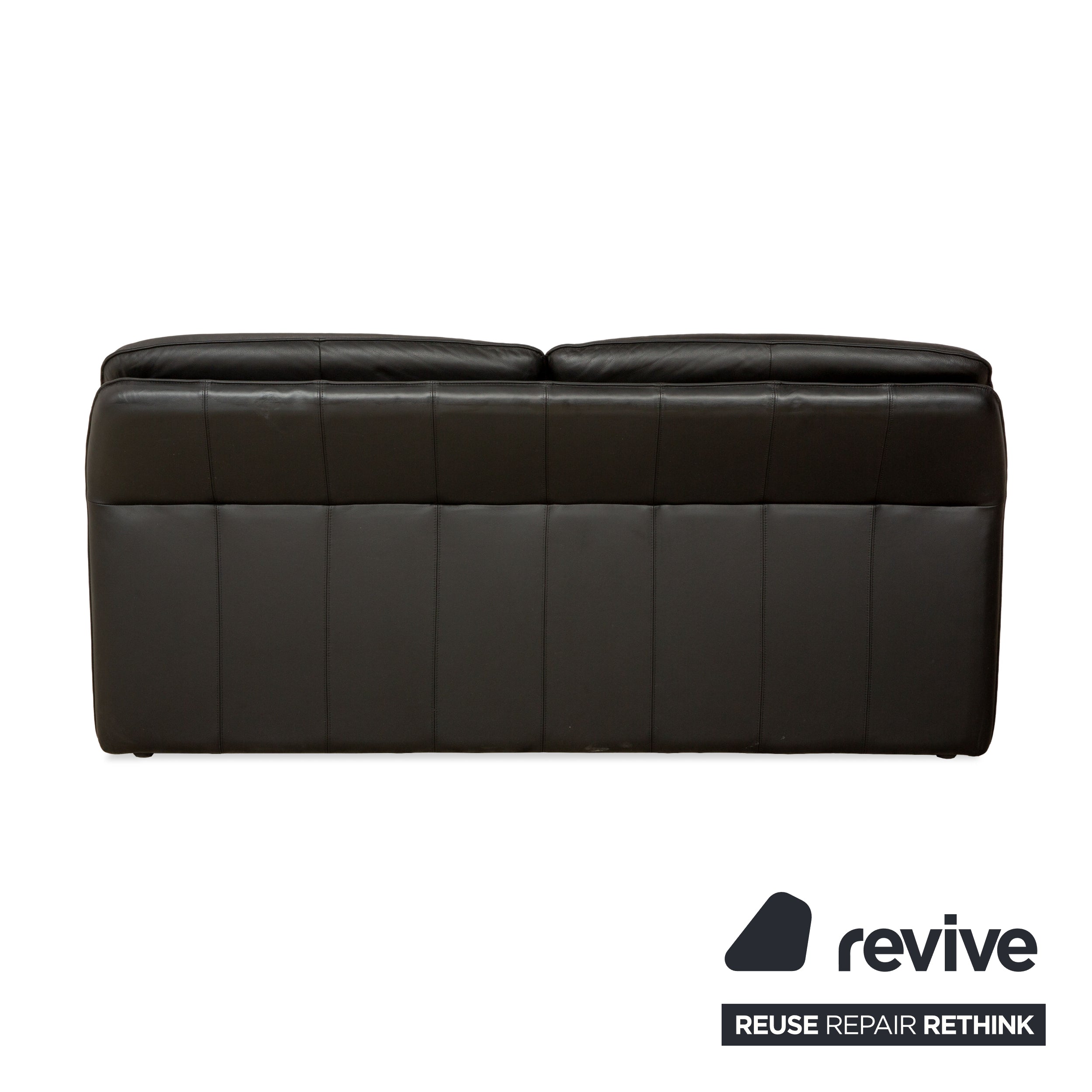 Laauser Atlanta Leder Zweisitzer Schwarz Sofa Couch