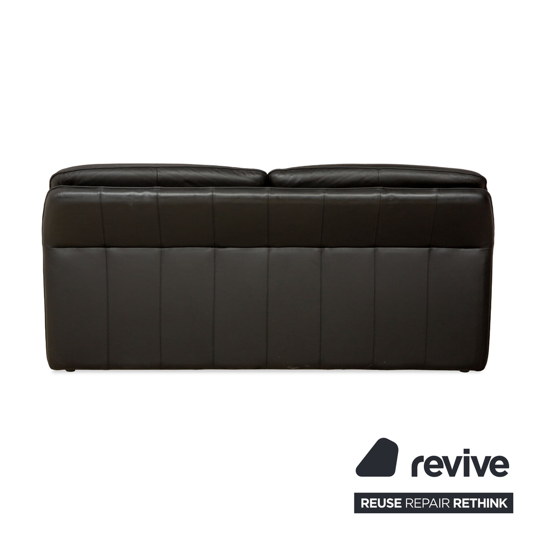 Laauser Atlanta Leder Zweisitzer Schwarz Sofa Couch