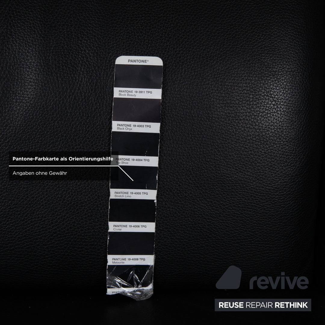 Laauser Atlanta Leder Zweisitzer Schwarz Sofa Couch