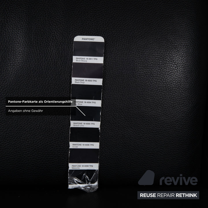 Laauser Atlanta Leder Zweisitzer Schwarz Sofa Couch