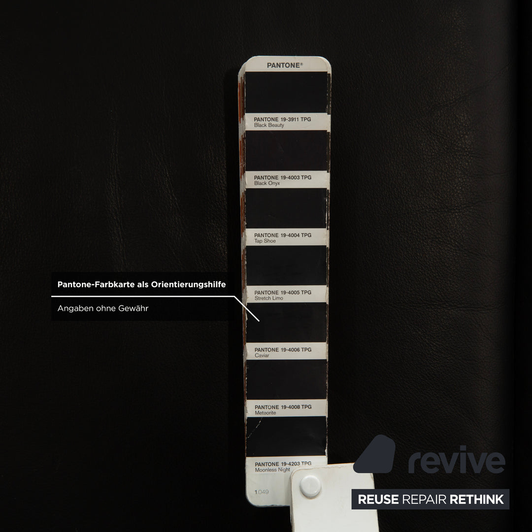 Laauser Atlanta Leder Zweisitzer Schwarz Sofa Couch