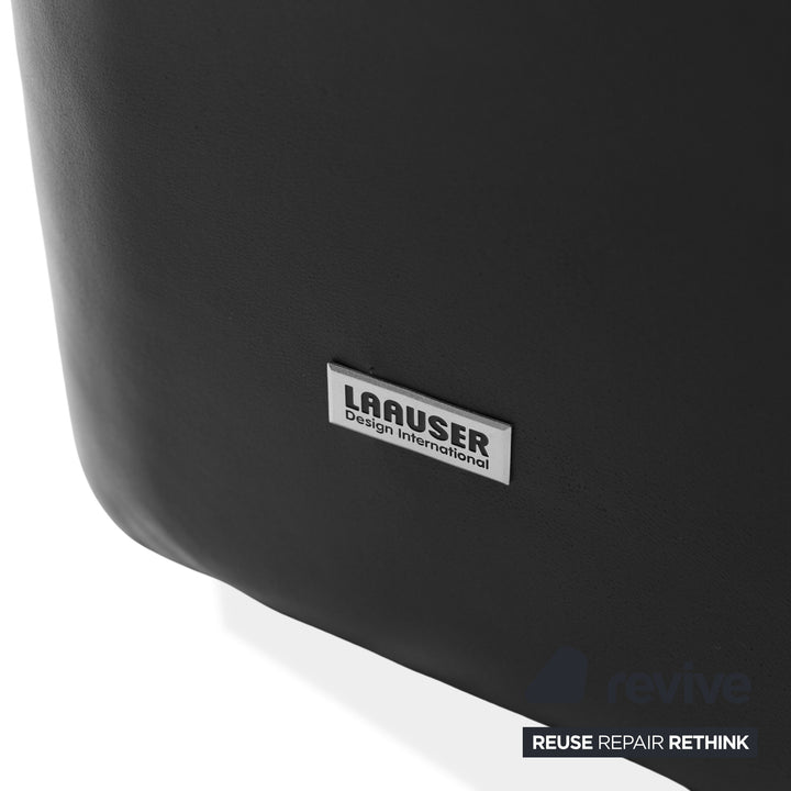 Laauser Atlanta Leather Black Two-Seater Sofa Couch