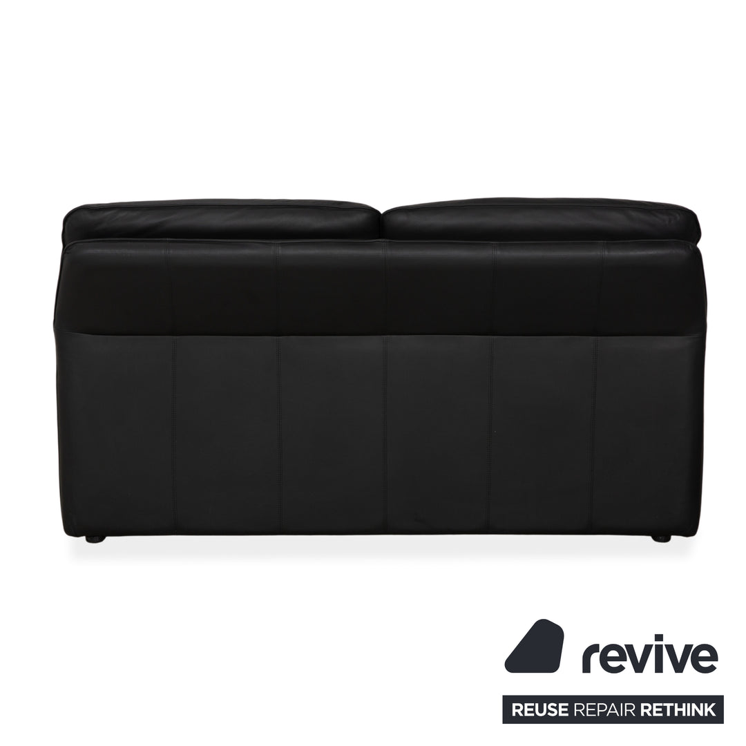 Laauser Atlanta Zweisitzer Leder Sofa Schwarz Couch