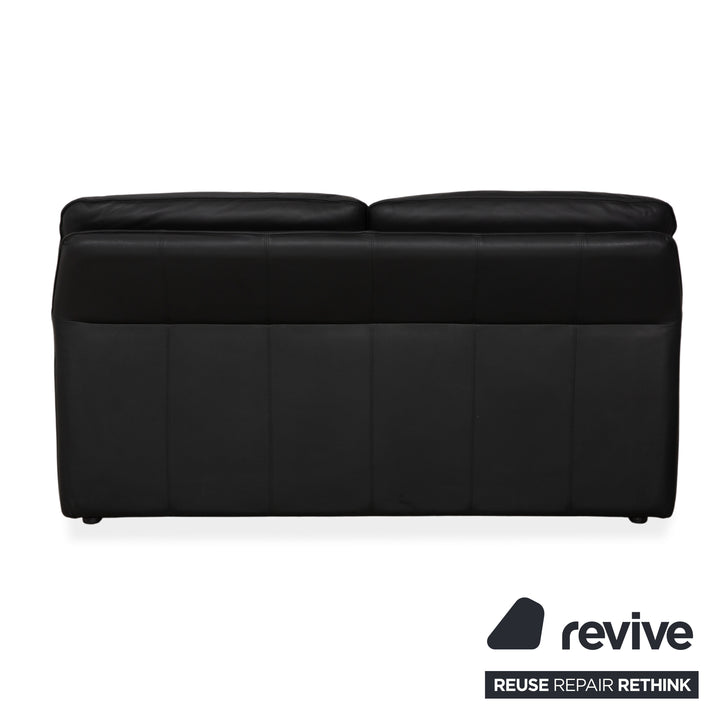 Laauser Atlanta Zweisitzer Leder Sofa Schwarz Couch