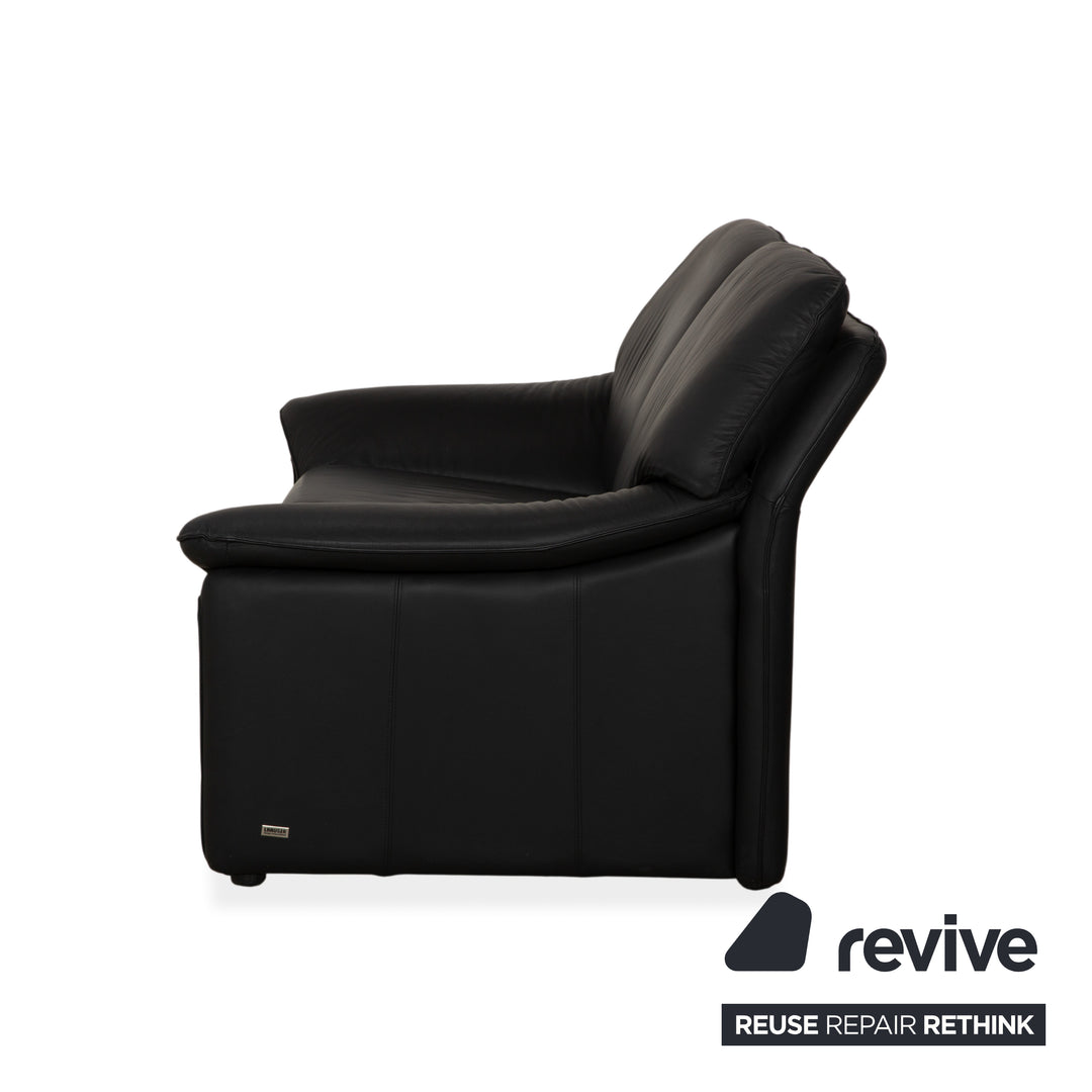 Laauser Atlanta Zweisitzer Leder Sofa Schwarz Couch