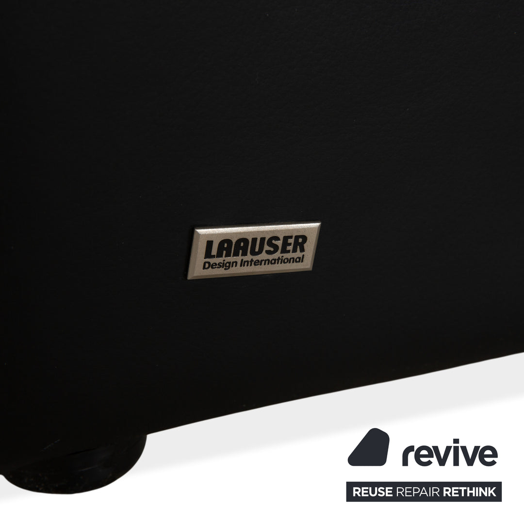 Laauser Atlanta Zweisitzer Leder Sofa Schwarz Couch