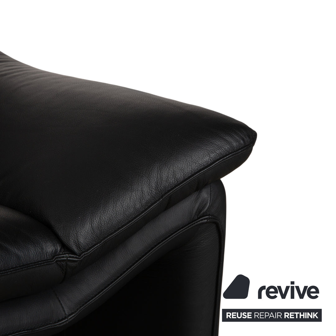 Laauser Atlanta Zweisitzer Leder Sofa Schwarz Couch