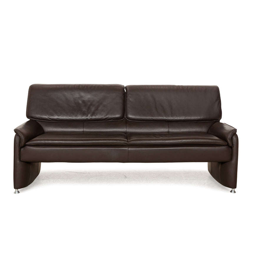 Laauser Camaro Leather Three-Seater Brown Manual Function Sofa Couch