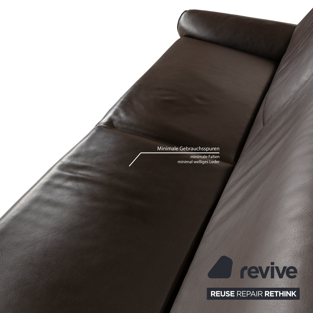 Laauser Camaro Leather Sofa Set Brown Manual Function Three-Seater Two-Seater Armchair Couch