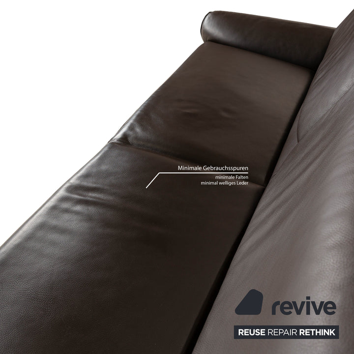 Laauser Camaro Leather Sofa Set Brown Manual Function Three-Seater Two-Seater Armchair Couch