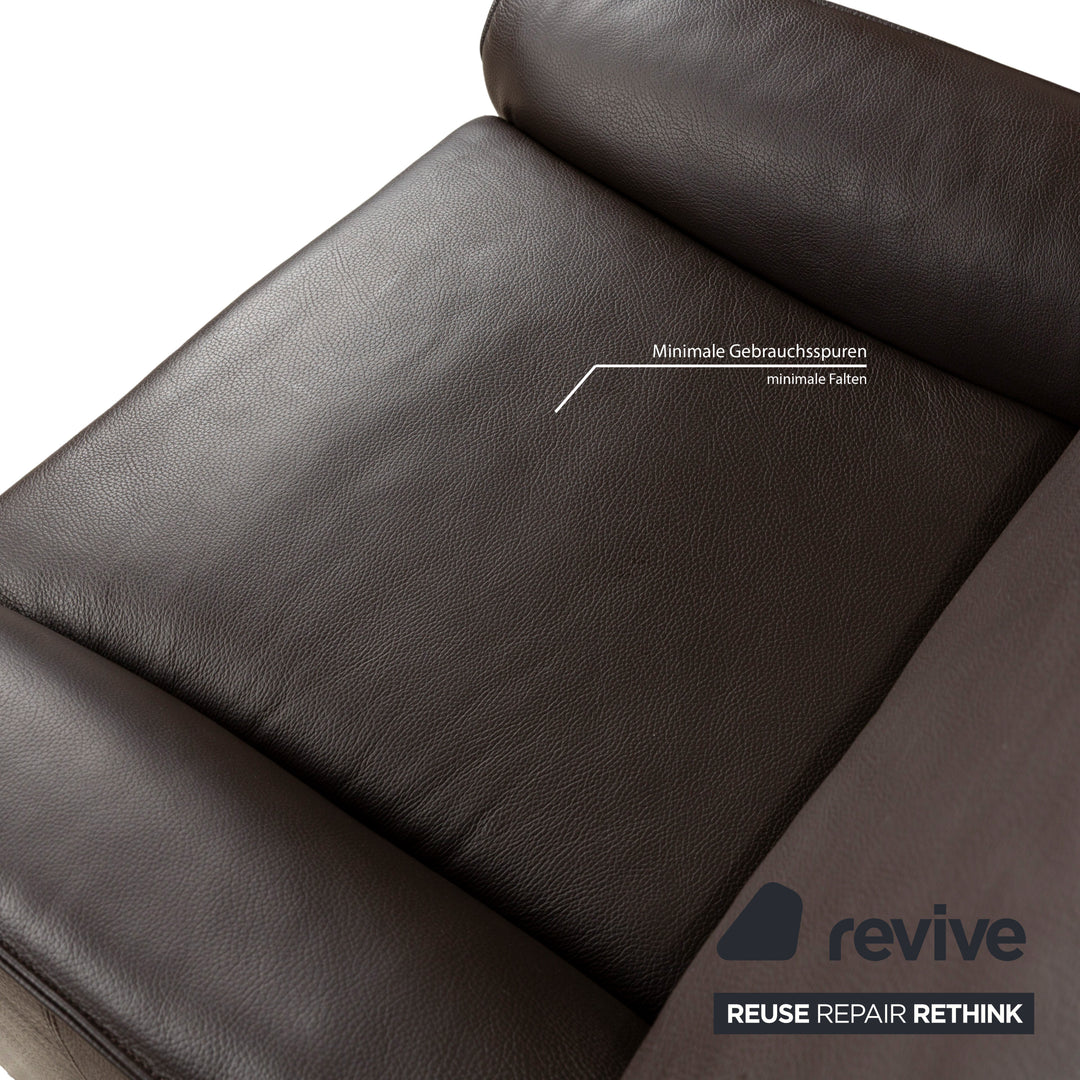 Laauser Camaro Leather Sofa Set Brown Manual Function Three-Seater Two-Seater Armchair Couch