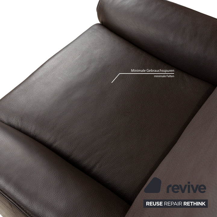 Laauser Camaro Leather Sofa Set Brown Manual Function Three-Seater Two-Seater Armchair Couch