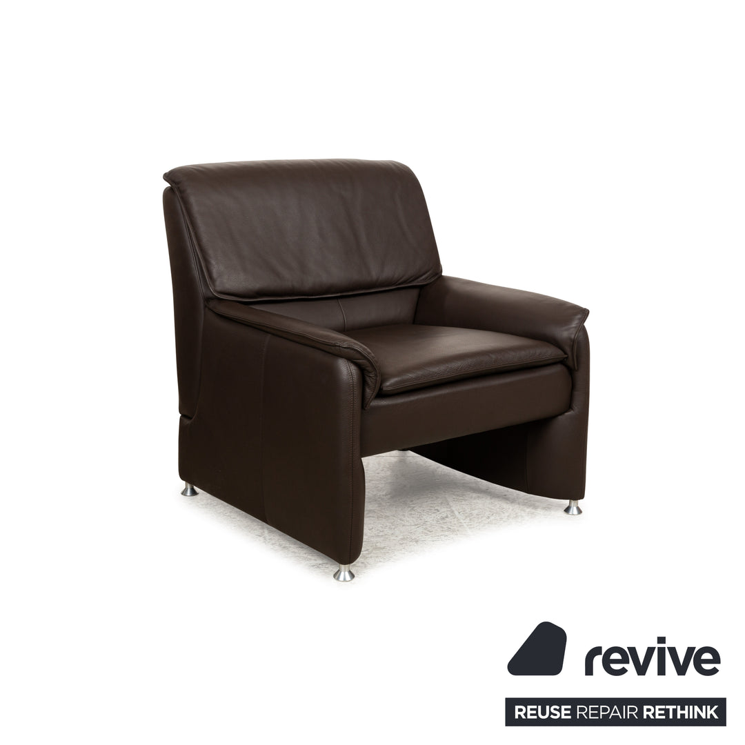 Laauser Camaro Leather Sofa Set Brown Manual Function Three-Seater Two-Seater Armchair Couch