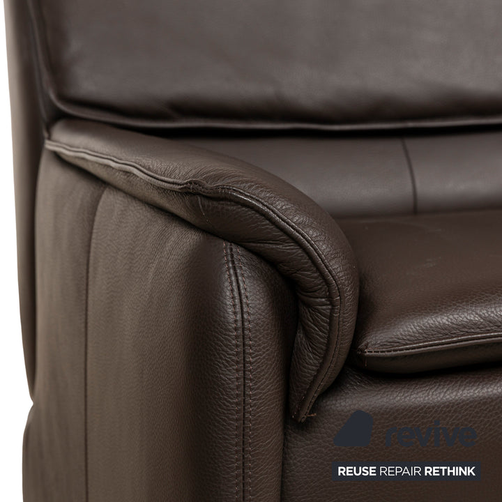 Laauser Camaro Leather Sofa Set Brown Manual Function Three-Seater Two-Seater Armchair Couch