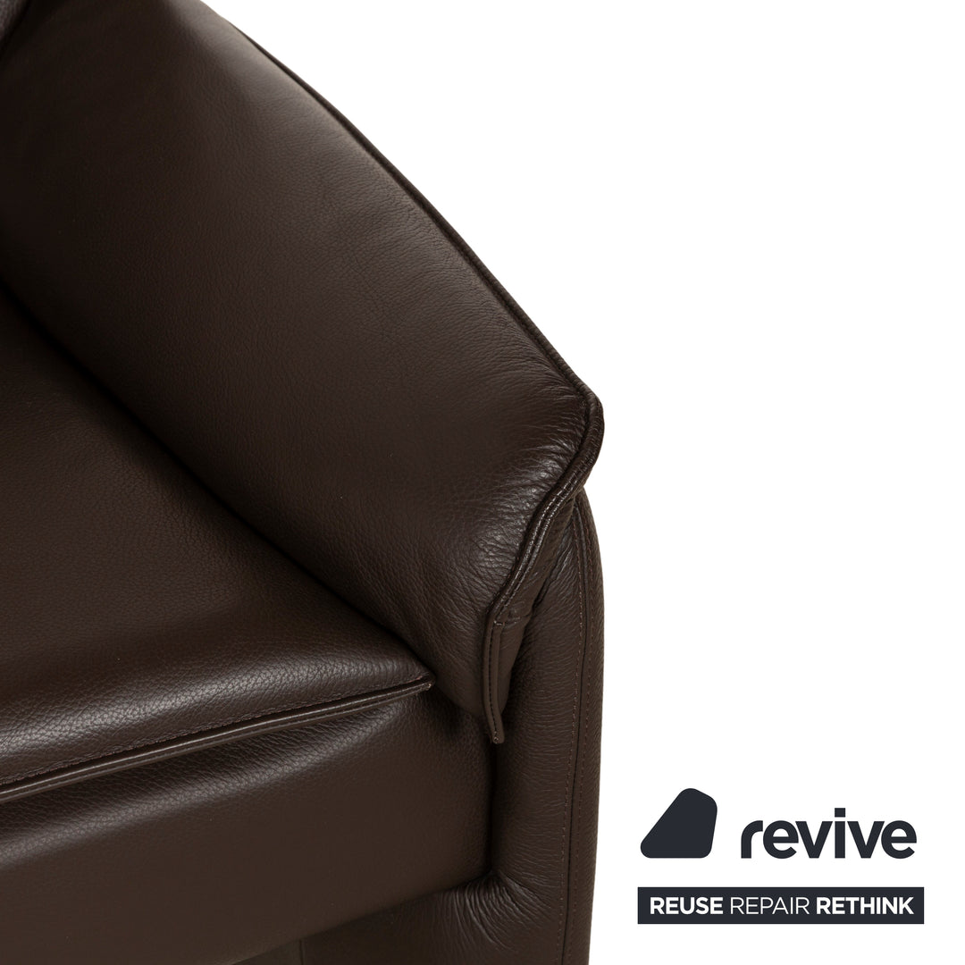 Laauser Camaro Leather Sofa Set Brown Manual Function Three-Seater Two-Seater Armchair Couch