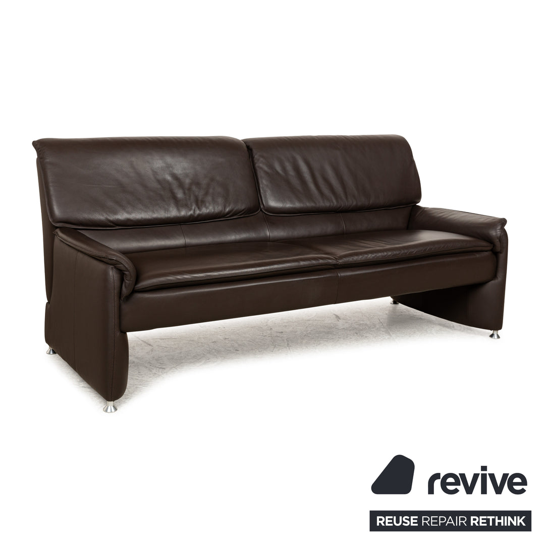 Laauser Camaro Leather Sofa Set Brown Manual Function Three-Seater Two-Seater Armchair Couch