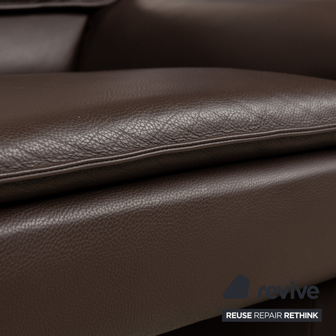 Laauser Camaro Leather Sofa Set Brown Manual Function Three-Seater Two-Seater Armchair Couch