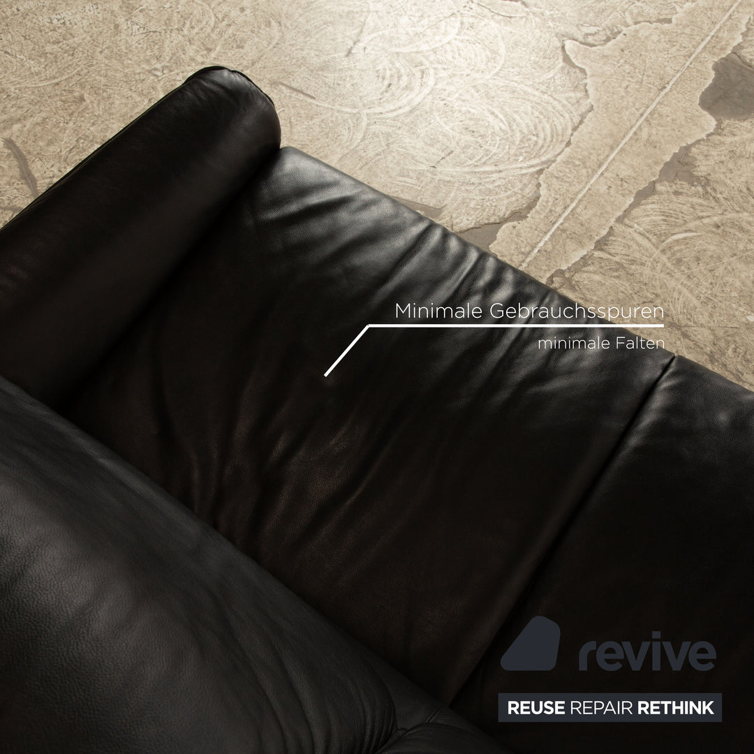 Laauser Camaro leather sofa set black two-seater three-seater couch manual function