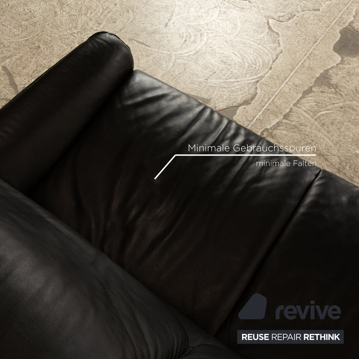 Laauser Camaro leather sofa set black two-seater three-seater couch manual function