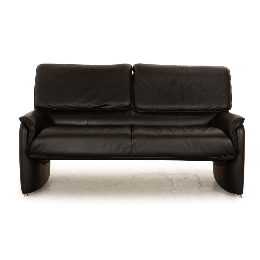 Laauser Camaro leather two-seater black sofa couch manual function