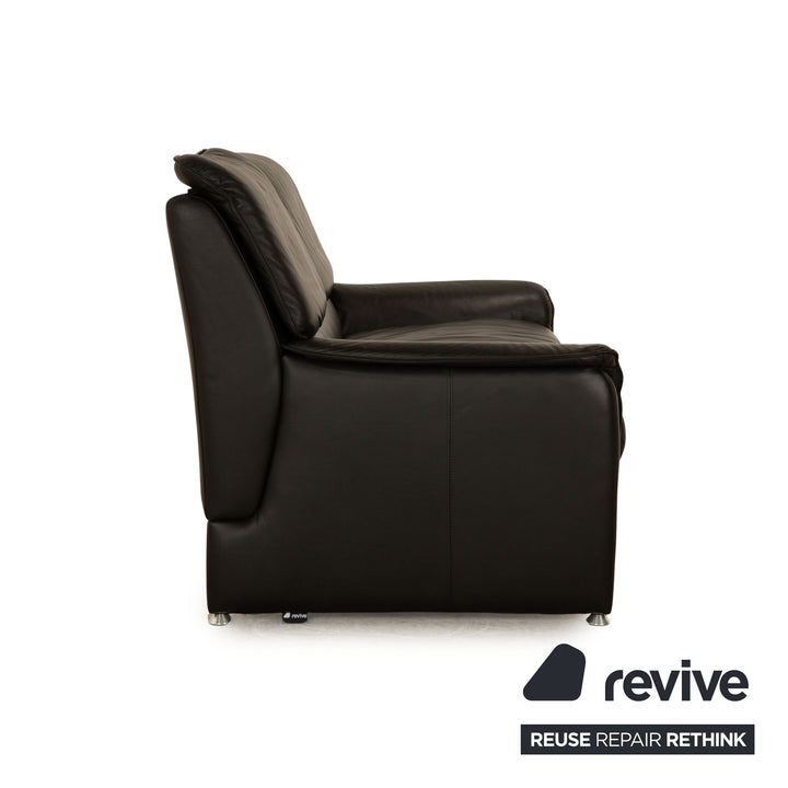 Laauser Camaro leather two-seater black sofa couch manual function