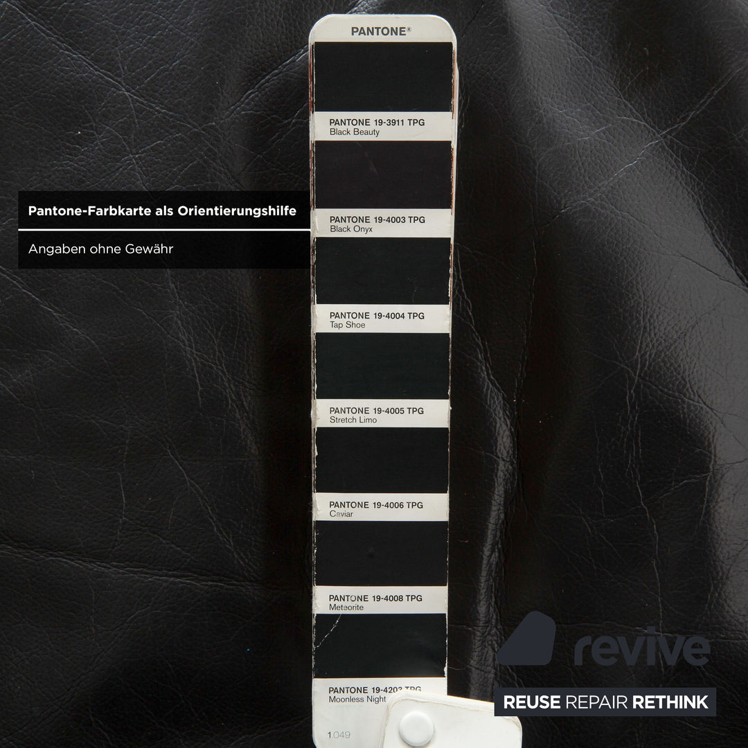 Laauser Carlos Leder Dreisitzer Schwarz manuelle Funktion