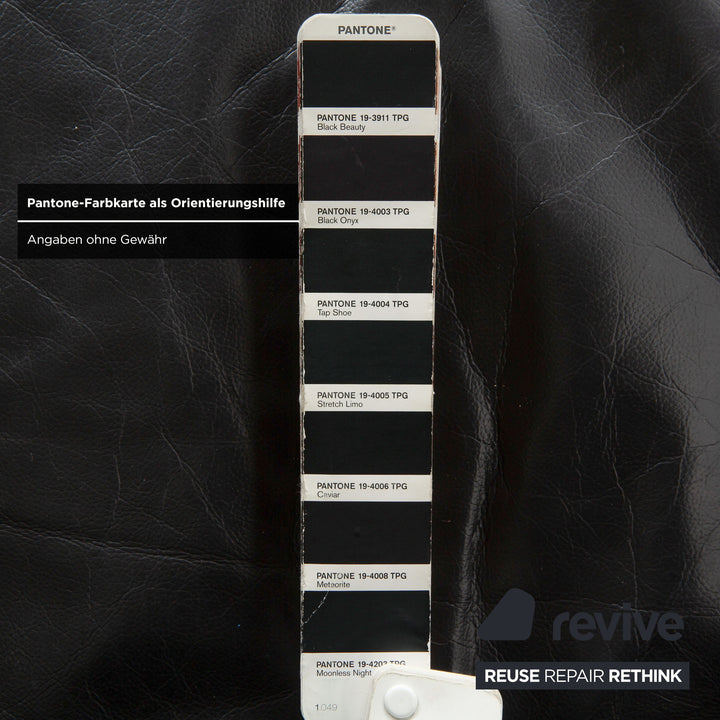 Laauser Carlos Leder Dreisitzer Schwarz manuelle Funktion