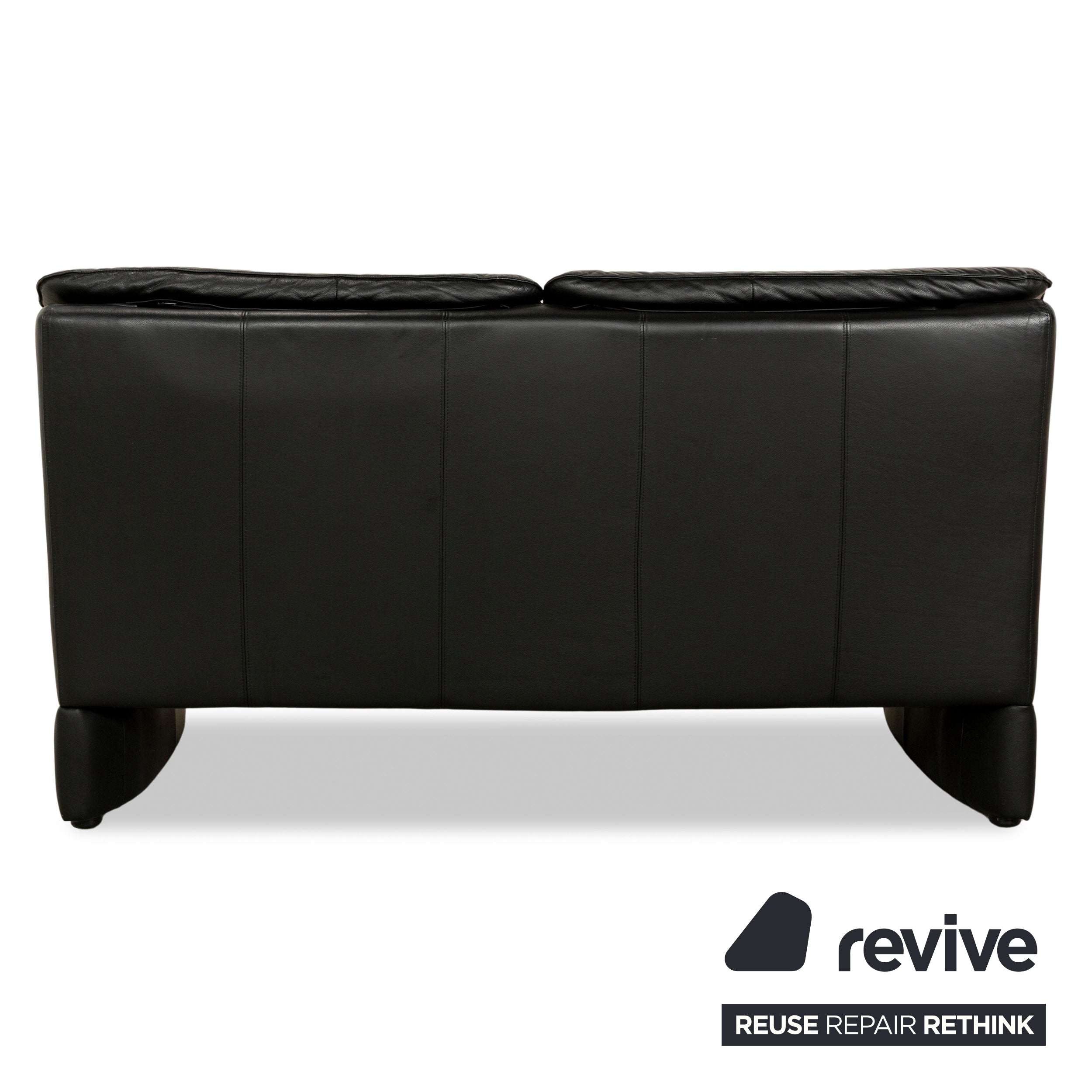 Laauser Carlos Leder Sofa Schwarz Zweisitzer Couch manuelle Funktion