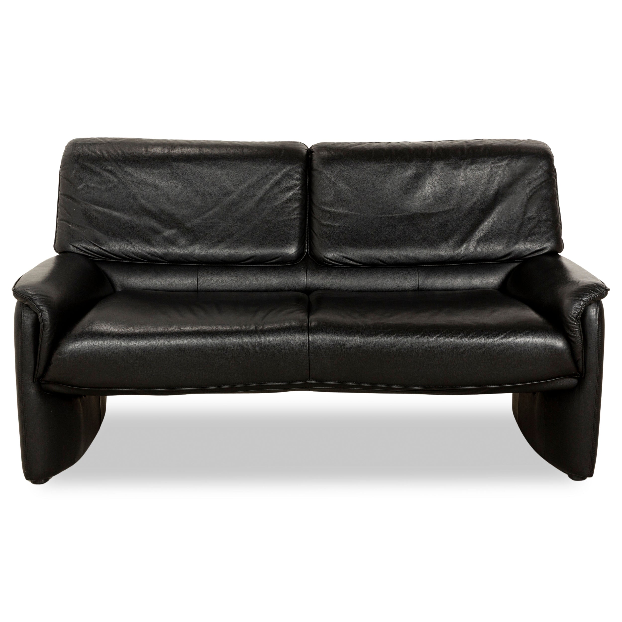 Laauser Carlos Leder Sofa Schwarz Zweisitzer Couch manuelle Funktion