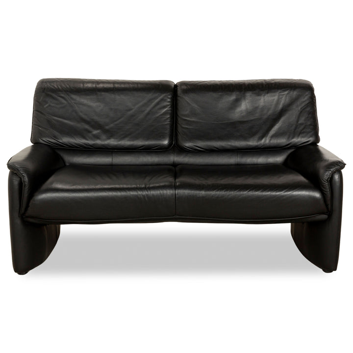 Laauser Carlos Leather Sofa Black Two-seater Couch manual function