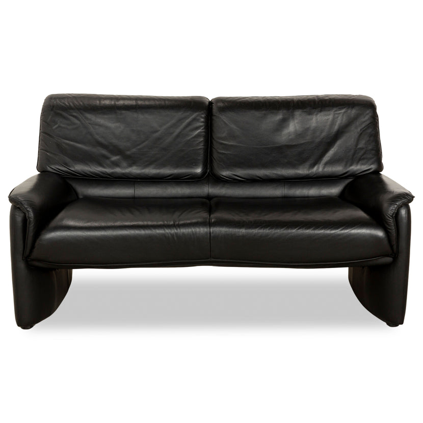 Laauser Carlos Leder Sofa Schwarz Zweisitzer Couch manuelle Funktion