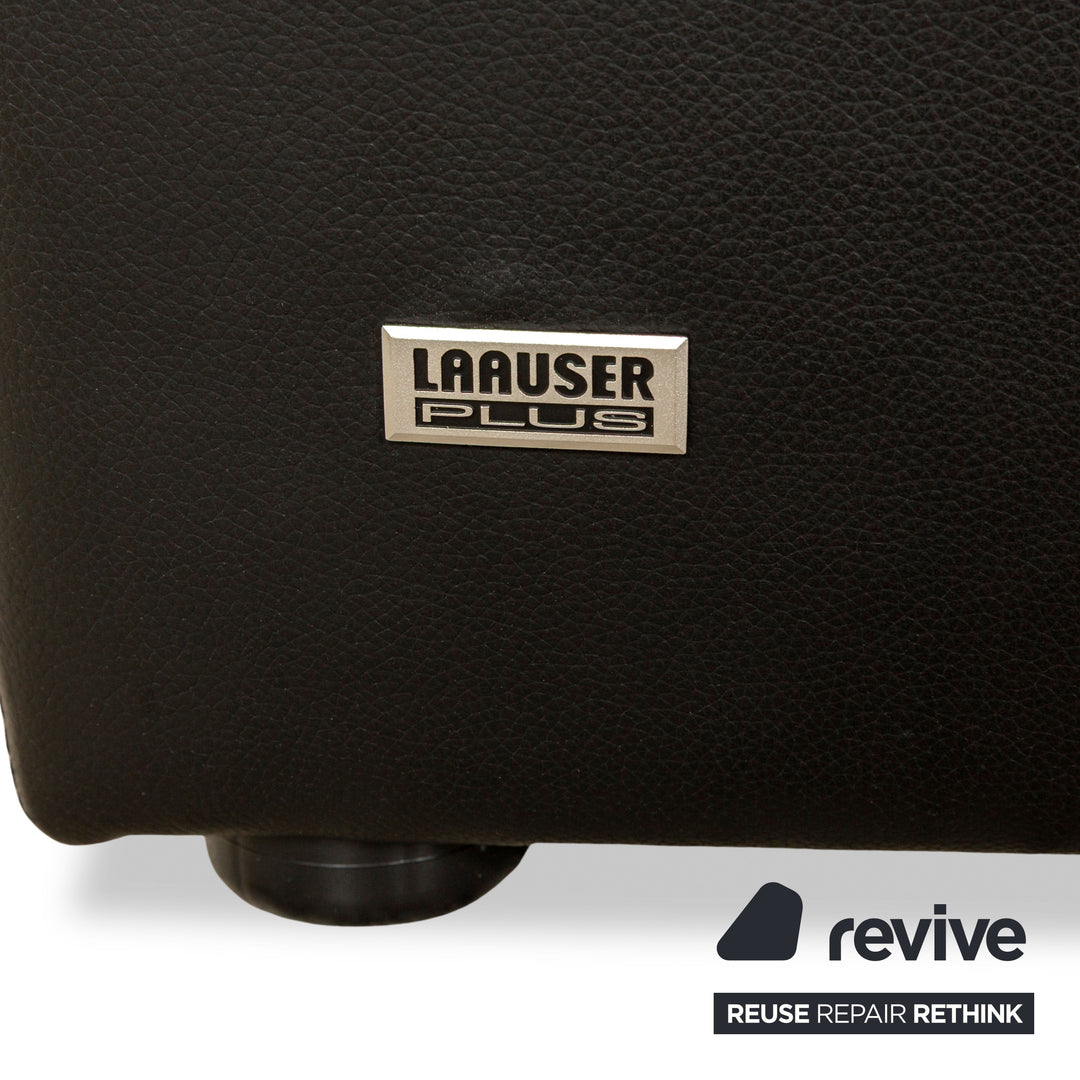 Laauser Carlos Leather Sofa Black Two-seater Couch manual function