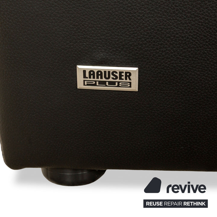 Laauser Carlos Leather Sofa Black Two-seater Couch manual function